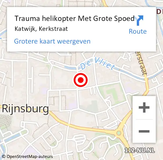 Locatie op kaart van de 112 melding: Trauma helikopter Met Grote Spoed Naar Katwijk, Kerkstraat op 14 augustus 2024 20:37