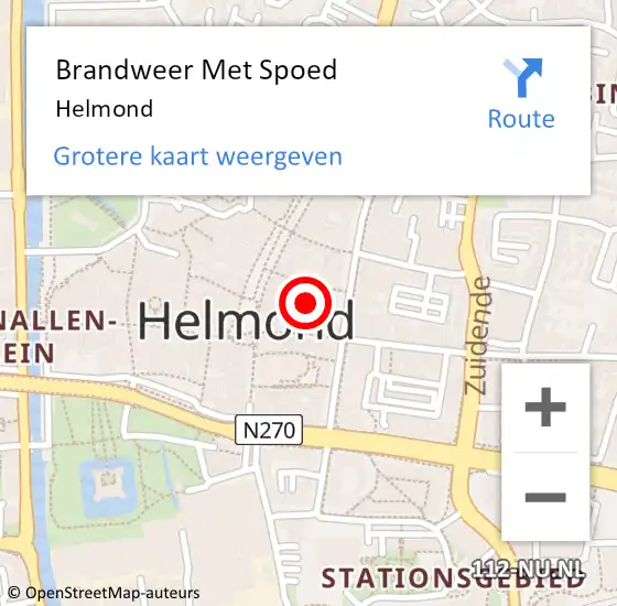 Locatie op kaart van de 112 melding: Brandweer Met Spoed Naar Helmond op 14 augustus 2024 20:58