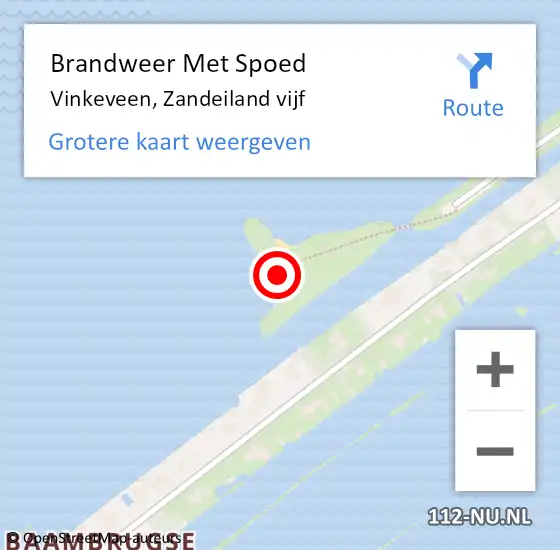 Locatie op kaart van de 112 melding: Brandweer Met Spoed Naar Vinkeveen, Zandeiland vijf op 14 augustus 2024 21:53