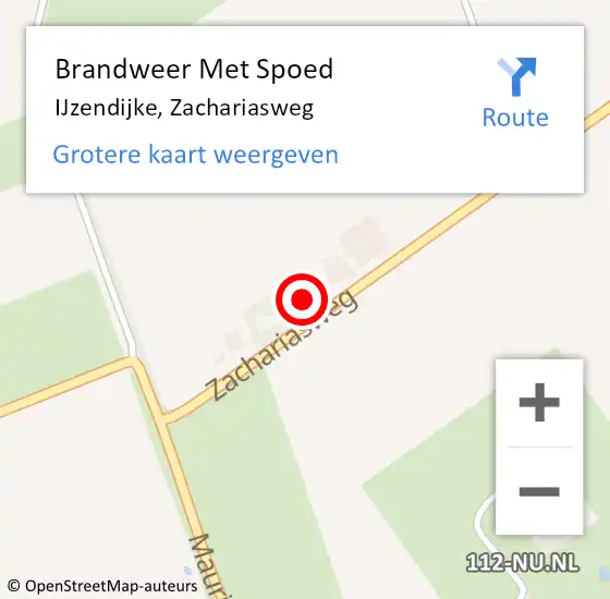 Locatie op kaart van de 112 melding: Brandweer Met Spoed Naar IJzendijke, Zachariasweg op 14 augustus 2024 22:39