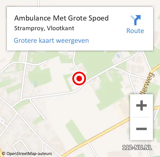 Locatie op kaart van de 112 melding: Ambulance Met Grote Spoed Naar Stramproy, Vlootkant op 14 augustus 2024 23:15