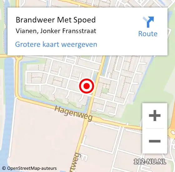 Locatie op kaart van de 112 melding: Brandweer Met Spoed Naar Vianen, Jonker Fransstraat op 15 augustus 2024 01:43