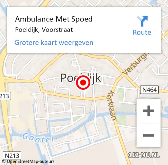 Locatie op kaart van de 112 melding: Ambulance Met Spoed Naar Poeldijk, Voorstraat op 15 augustus 2024 03:33