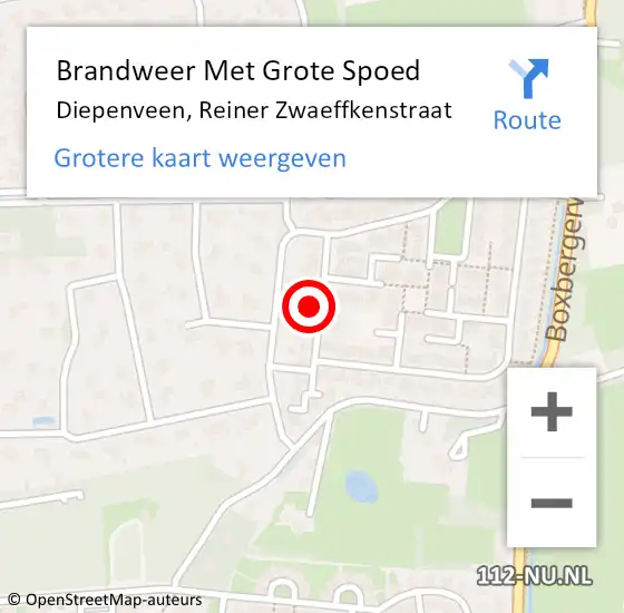 Locatie op kaart van de 112 melding: Brandweer Met Grote Spoed Naar Diepenveen, Reiner Zwaeffkenstraat op 15 augustus 2024 04:48