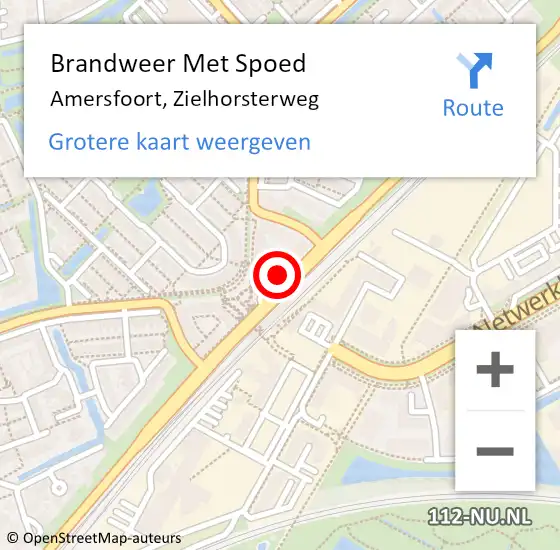 Locatie op kaart van de 112 melding: Brandweer Met Spoed Naar Amersfoort, Zielhorsterweg op 15 augustus 2024 05:51