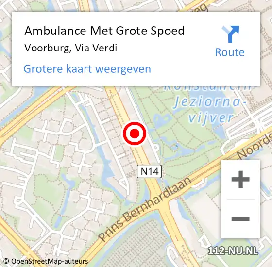 Locatie op kaart van de 112 melding: Ambulance Met Grote Spoed Naar Voorburg, Via Verdi op 15 augustus 2024 06:09