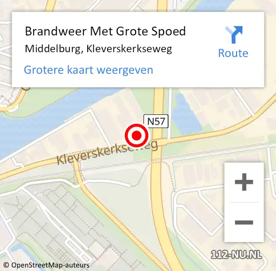 Locatie op kaart van de 112 melding: Brandweer Met Grote Spoed Naar Middelburg, Kleverskerkseweg op 15 augustus 2024 06:28