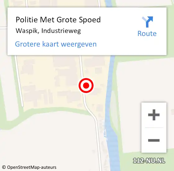 Locatie op kaart van de 112 melding: Politie Met Grote Spoed Naar Waspik, Industrieweg op 15 augustus 2024 07:41