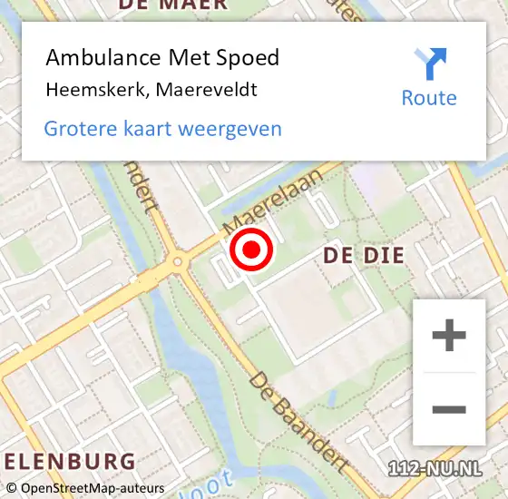 Locatie op kaart van de 112 melding: Ambulance Met Spoed Naar Heemskerk, Maereveldt op 15 augustus 2024 07:42