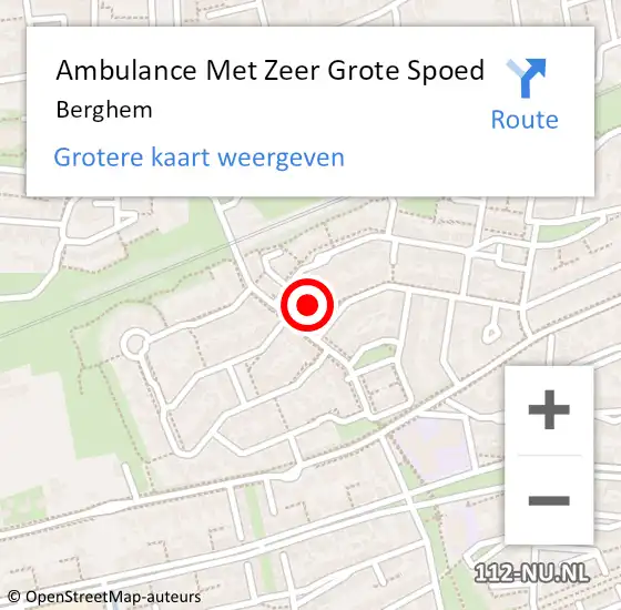 Locatie op kaart van de 112 melding: Ambulance Met Zeer Grote Spoed Naar Berghem op 15 augustus 2024 07:49