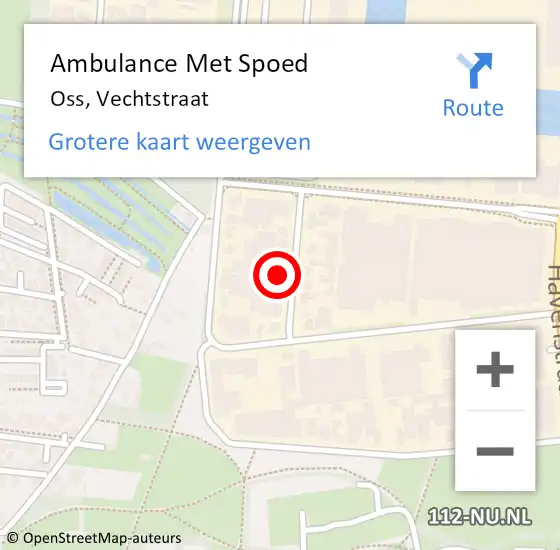 Locatie op kaart van de 112 melding: Ambulance Met Spoed Naar Oss, Vechtstraat op 16 oktober 2014 12:03