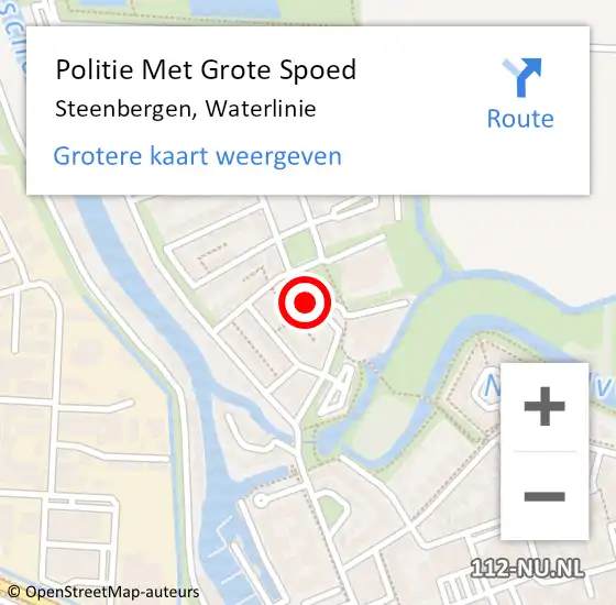 Locatie op kaart van de 112 melding: Politie Met Grote Spoed Naar Steenbergen, Waterlinie op 15 augustus 2024 08:27