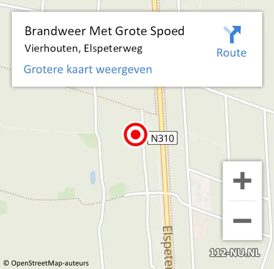 Locatie op kaart van de 112 melding: Brandweer Met Grote Spoed Naar Vierhouten, Elspeterweg op 15 augustus 2024 10:20