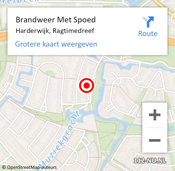 Locatie op kaart van de 112 melding: Brandweer Met Spoed Naar Harderwijk, Ragtimedreef op 15 augustus 2024 10:49