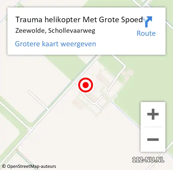 Locatie op kaart van de 112 melding: Trauma helikopter Met Grote Spoed Naar Zeewolde, Schollevaarweg op 15 augustus 2024 10:57