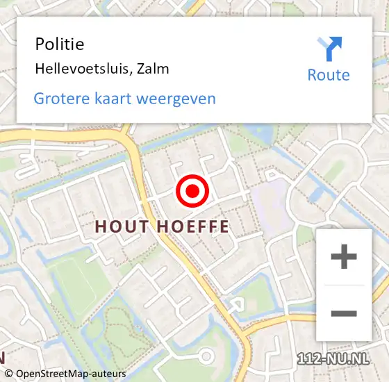 Locatie op kaart van de 112 melding: Politie Hellevoetsluis, Zalm op 15 augustus 2024 11:10