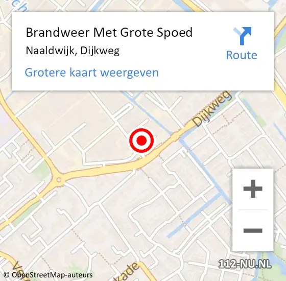 Locatie op kaart van de 112 melding: Brandweer Met Grote Spoed Naar Naaldwijk, Dijkweg op 15 augustus 2024 11:21