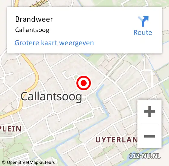 Locatie op kaart van de 112 melding: Brandweer Callantsoog op 15 augustus 2024 11:21