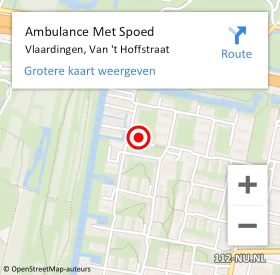 Locatie op kaart van de 112 melding: Ambulance Met Spoed Naar Vlaardingen, Van 't Hoffstraat op 15 augustus 2024 12:45