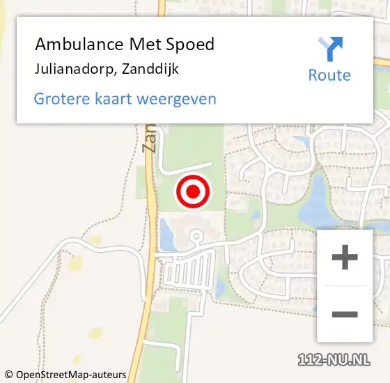 Locatie op kaart van de 112 melding: Ambulance Met Spoed Naar Julianadorp, Zanddijk op 15 augustus 2024 13:12