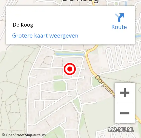 Locatie op kaart van de 112 melding:  De Koog op 15 augustus 2024 13:42