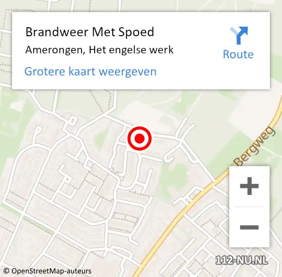 Locatie op kaart van de 112 melding: Brandweer Met Spoed Naar Amerongen, Het engelse werk op 15 augustus 2024 14:49