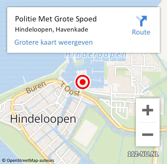 Locatie op kaart van de 112 melding: Politie Met Grote Spoed Naar Hindeloopen, Havenkade op 15 augustus 2024 15:21