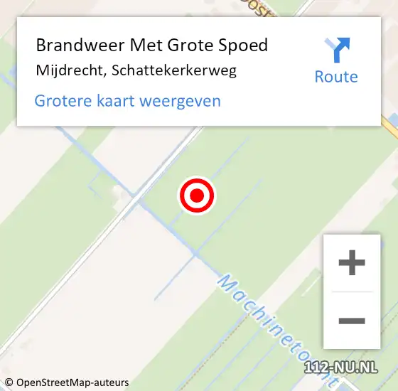 Locatie op kaart van de 112 melding: Brandweer Met Grote Spoed Naar Mijdrecht, Schattekerkerweg op 15 augustus 2024 15:39