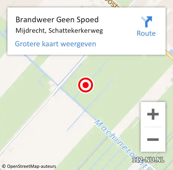 Locatie op kaart van de 112 melding: Brandweer Geen Spoed Naar Mijdrecht, Schattekerkerweg op 15 augustus 2024 15:42