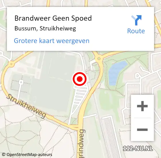 Locatie op kaart van de 112 melding: Brandweer Geen Spoed Naar Bussum, Struikheiweg op 15 augustus 2024 15:48