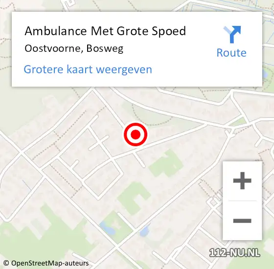 Locatie op kaart van de 112 melding: Ambulance Met Grote Spoed Naar Oostvoorne, Bosweg op 15 augustus 2024 15:54