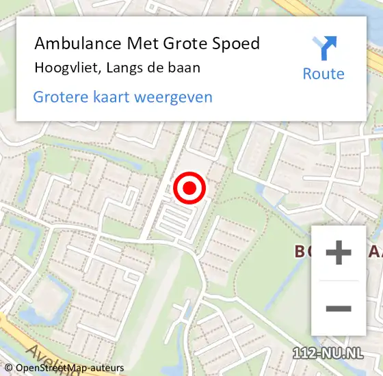 Locatie op kaart van de 112 melding: Ambulance Met Grote Spoed Naar Hoogvliet, Langs de baan op 15 augustus 2024 16:17