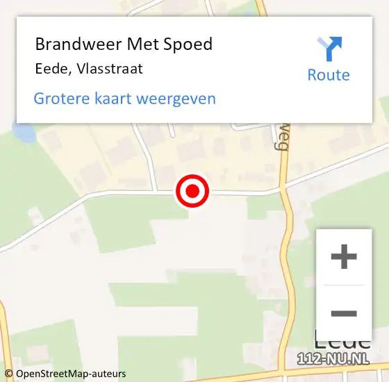 Locatie op kaart van de 112 melding: Brandweer Met Spoed Naar Eede, Vlasstraat op 15 augustus 2024 17:21