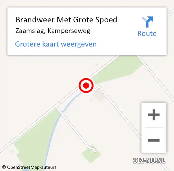 Locatie op kaart van de 112 melding: Brandweer Met Grote Spoed Naar Zaamslag, Kamperseweg op 15 augustus 2024 17:31