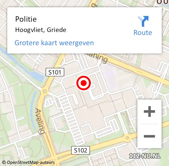 Locatie op kaart van de 112 melding: Politie Hoogvliet, Griede op 15 augustus 2024 17:52