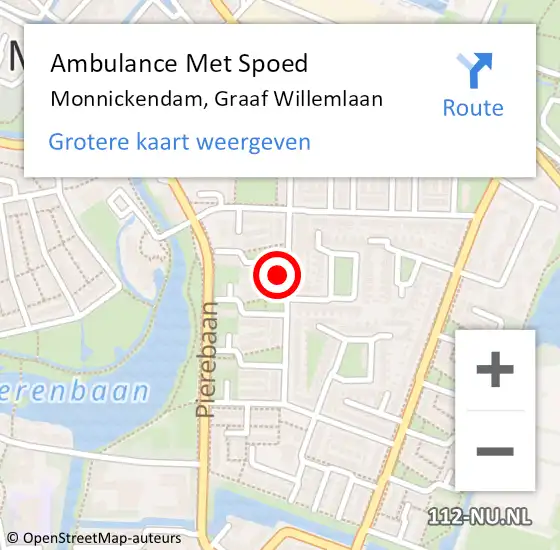 Locatie op kaart van de 112 melding: Ambulance Met Spoed Naar Monnickendam, Graaf Willemlaan op 15 augustus 2024 18:01