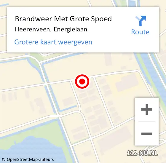 Locatie op kaart van de 112 melding: Brandweer Met Grote Spoed Naar Heerenveen, Energielaan op 15 augustus 2024 19:40