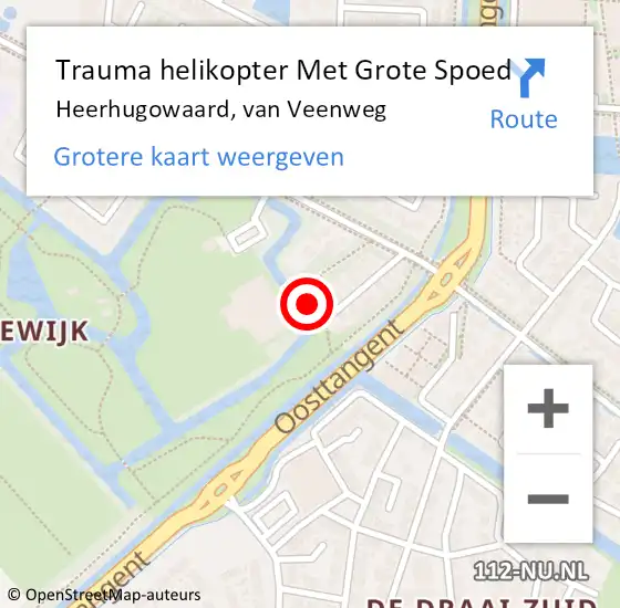 Locatie op kaart van de 112 melding: Trauma helikopter Met Grote Spoed Naar Heerhugowaard, van Veenweg op 15 augustus 2024 20:01