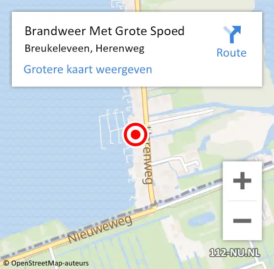 Locatie op kaart van de 112 melding: Brandweer Met Grote Spoed Naar Breukeleveen, Herenweg op 15 augustus 2024 20:14