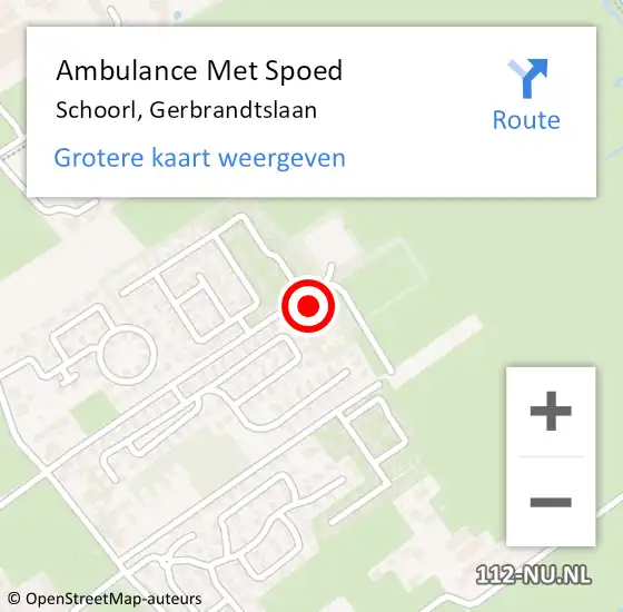 Locatie op kaart van de 112 melding: Ambulance Met Spoed Naar Schoorl, Gerbrandtslaan op 15 augustus 2024 20:38