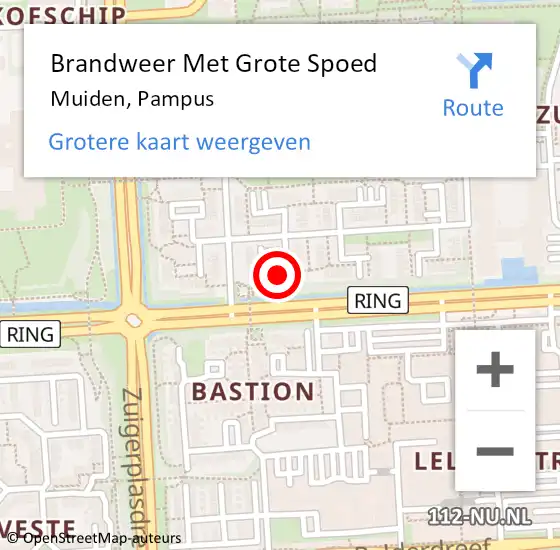 Locatie op kaart van de 112 melding: Brandweer Met Grote Spoed Naar Muiden, Pampus op 15 augustus 2024 20:53