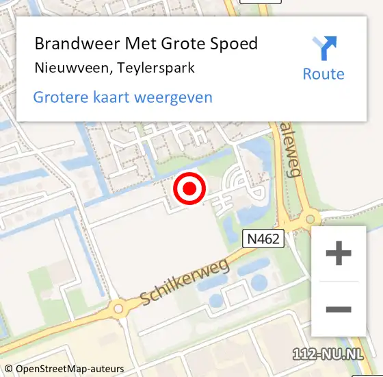 Locatie op kaart van de 112 melding: Brandweer Met Grote Spoed Naar Nieuwveen, Teylerspark op 15 augustus 2024 21:20