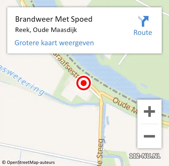 Locatie op kaart van de 112 melding: Brandweer Met Spoed Naar Reek, Oude Maasdijk op 15 augustus 2024 22:30