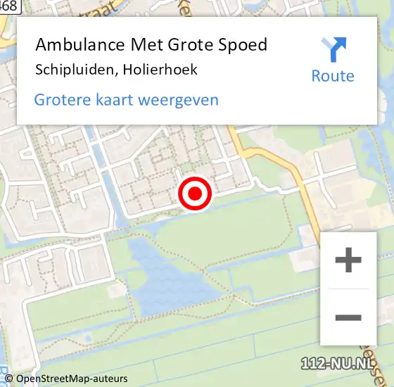 Locatie op kaart van de 112 melding: Ambulance Met Grote Spoed Naar Schipluiden, Holierhoek op 16 augustus 2024 03:03