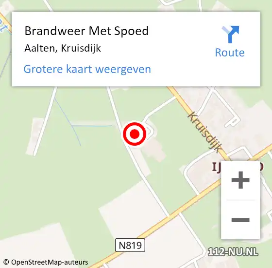 Locatie op kaart van de 112 melding: Brandweer Met Spoed Naar Aalten, Kruisdijk op 16 augustus 2024 07:41