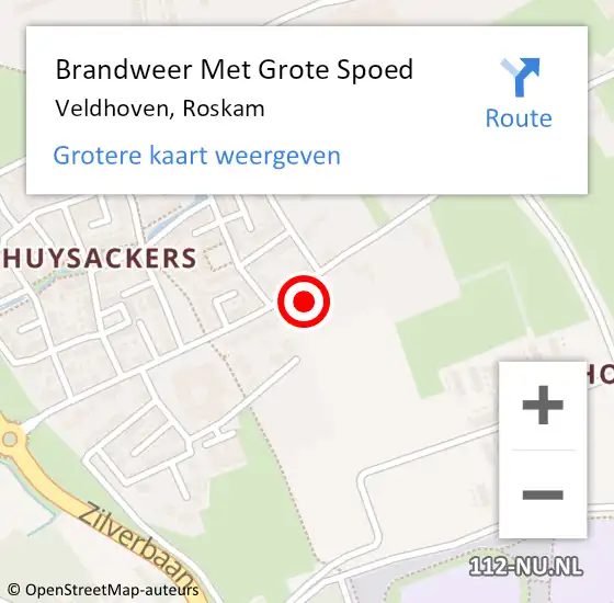 Locatie op kaart van de 112 melding: Brandweer Met Grote Spoed Naar Veldhoven, Roskam op 16 augustus 2024 08:46