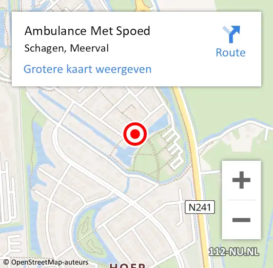 Locatie op kaart van de 112 melding: Ambulance Met Spoed Naar Schagen, Meerval op 16 augustus 2024 09:11