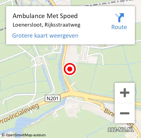 Locatie op kaart van de 112 melding: Ambulance Met Spoed Naar Loenersloot, Rijksstraatweg op 16 augustus 2024 09:13