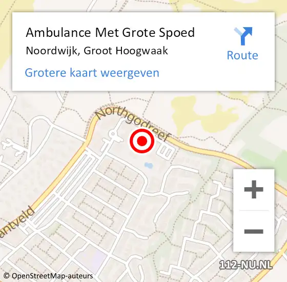 Locatie op kaart van de 112 melding: Ambulance Met Grote Spoed Naar Noordwijk, Groot Hoogwaak op 16 augustus 2024 10:41