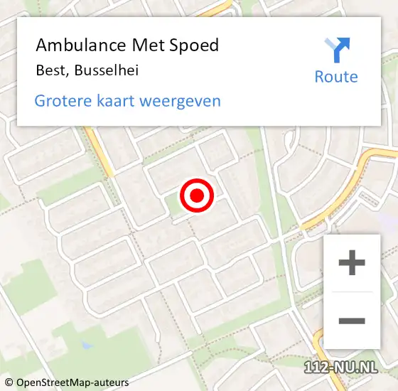 Locatie op kaart van de 112 melding: Ambulance Met Spoed Naar Best, Busselhei op 16 oktober 2014 13:51